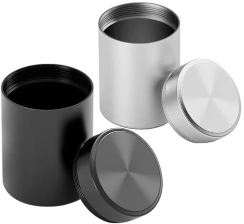 JFMANMSDS 2 Pcs Aluminum Storage Jar, Portable Small MiniSmell Airtight Sealing Jar, 70ml Multipurpose Storage Container, Smell Proof Container for Herbal Tea Coffee Spices Sugar Traveling