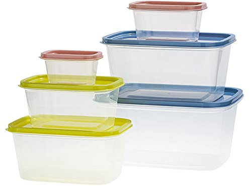 Duyeuau Frischhaltedosen mit Deckel, 6 Stück, sichere Versiegelung für Zuhause, Küche, Kühlschrank, Obst