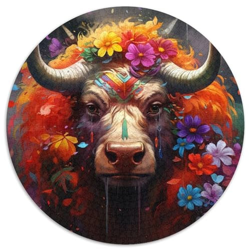 Rundes Puzzle aus Yak-Karton mit 1000 Teilen, Denksportaufgabe, Teenager und zur Heimdekoration 67,5 x 67,5 cm