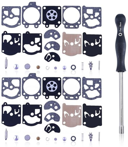 AUMEL 2pcs Kit de Réparation du Carburateur pour Walbro K10-WAT pour Stihl FS86 FS88 FS80 FS90 avce Tournevis Remplace 42030071061 pour Débroussailleuse Tondeuse Tronçonneuse
