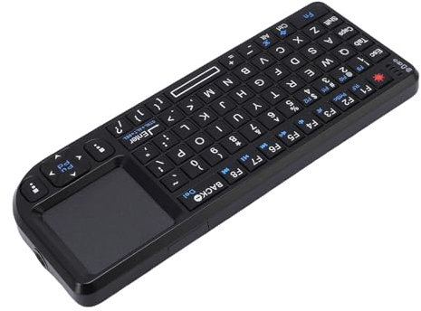 Denash Clavier Tactile Rechargeable USB, Petit Clavier rétro-éclairé Portable sans Fil 2,4 GHz avec Trackpad pour PC PS, Batterie Intégrée pour la Charge et Le Stockage USB