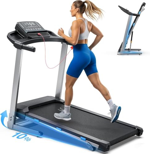 Cardirun Laufband für Zuhause mit Steigung, Klappbar Treadmill for Home | 180KG, 12 HIIT Programme, 3,5PS Leises Laufband, Laufbänder mit APP, Bluetooth-Lautsprecher, Sprachsteuerung, LED-Anzeige