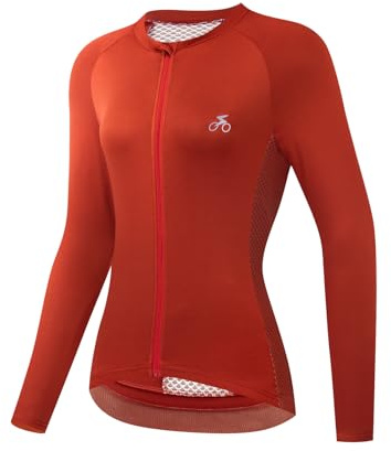 spocyclife Radtrikot Damen Kurzarm/Langarm, Fahrradtrikot Atmungsaktiv Rennrad Trikot Schnell Trocknen Fahrrad Shirt mit 3 Taschen für Frauen Outdoor Sport