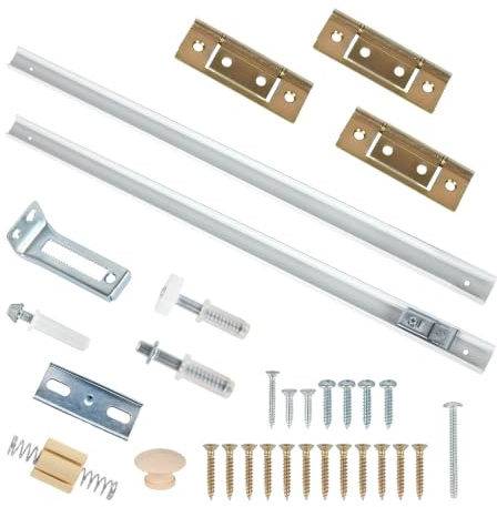 Bifold Door Track Kits, Bifold Door Hardware with 30 Inch Track (2 x15-inch)