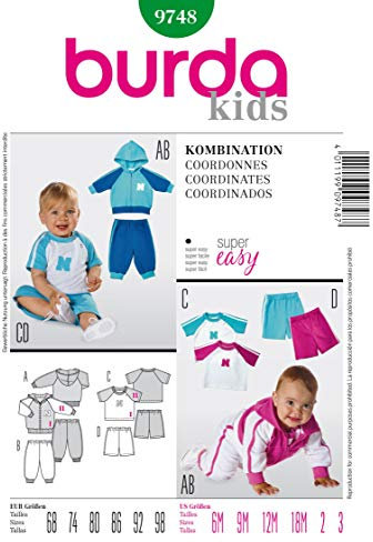 Burda Schnittmuster 9748 Kleinkind Kombination Gr. 68-98
