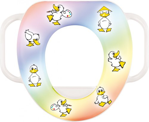 Sanwood 6002137 Wc-Sitz-Aufsatz Toilettentrainer Duckie mit Griffen, Verkleiner mit gepolsteter Sitzfläche, Motiv, Kunststoff, 29,2 x 35,8 x 7,6 cm