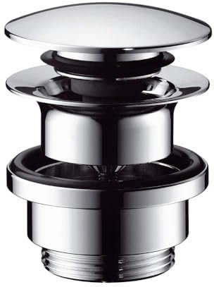 Schläfer 4051001 | Piletta Click Clack Universale per Lavabo Bagno e Bidet con Troppopieno, Scarico Pop-up per Lavandino 1 1/4, Valvola di Scarico in Ottone Cromato