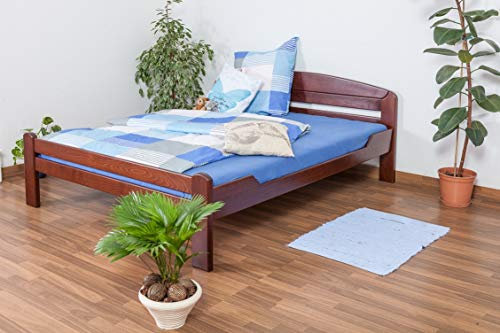 Jugendbett Easy Premium Line K5, 160 x 200 cm Buche Vollholz massiv dunkelbraun lackiert