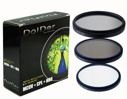 DolDer Professionale 82mm Set: Polarizzatore circolare CPL + Filtro di protezione UV + Densità Neutra ND8 (CPL+UV+ND8)