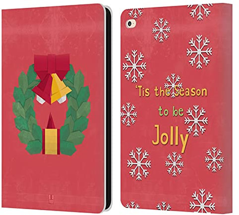 Head Case Designs Guirnalda De Navidad Navidad de Origami Carcasa de Cuero Tipo Libro Compatible con Apple iPad Air 2 (2014)