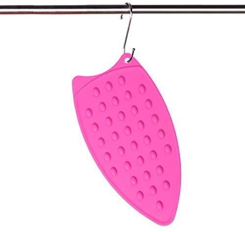 LeLehome Silikon-Bügeleisenauflage für Kleidung, Mäntel, Anzüge, Bügelbrett, heißer Sicherheits-Dampfschutz, hitzebeständig, rutschfest, kompakt, Rosa, Rot