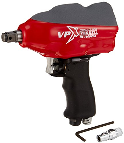 VESSEL Clé à Choc Pneumatik 1/5.1 cm GT-1600VPX Druckluft-Schlagschrauber, rot/schwarz, 1,27 cm (1/2 Zoll)