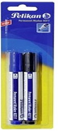 Permanent Marker blau/schwarz 407F/2/B Blister