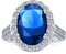 Personalisieren Sie Nachlass Vintage Stil Cocktail 6Ct Halo Aaa Cz Simuliert Blue Sapphire Oval Solitaire Statement Verlobungsring Für Frauen .925 Sterling Silber Pave Side Stones Brauchizable