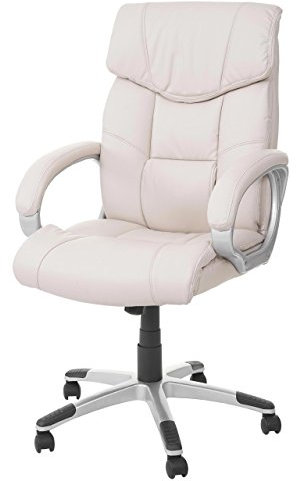 Mendler Bürostuhl HWC-A71, Chefsessel Drehstuhl, Kunstleder - Creme