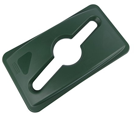 Rubbermaid Commercial Products Slim Jim Mixed Recycling Lid | For Heavy-Duty Vented Slim Jim Containers | Green
