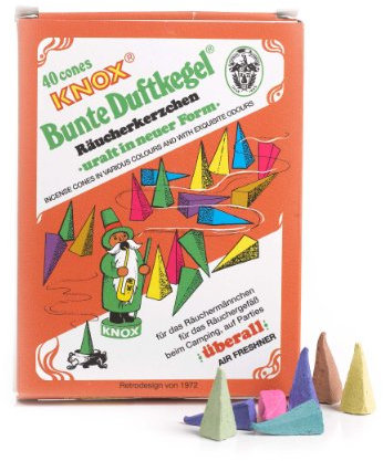 KNOX Räucherkerzen - Ostalgie Mix - 4 Stück, Unparfümiert, Mohorn, Kegelform, Erinnerung an traditionelle Düfte