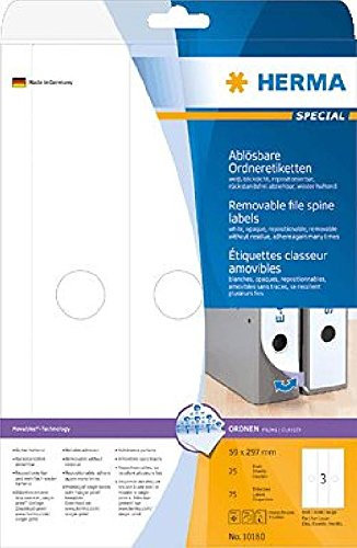 HERMA Ordner-Etiketten Movables/10180 59x297 weiß Inh.75