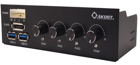 Akust USB 3.0 / eSATA 5.25 Inch 4 Channel Fan Controller