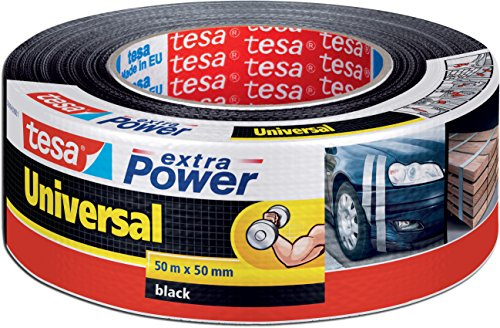 tesa 56389 Reparaturband extra Power Universal, UV-beständig, wasserfest, 50m x 50mm, schwarz (9er Aktionspack)