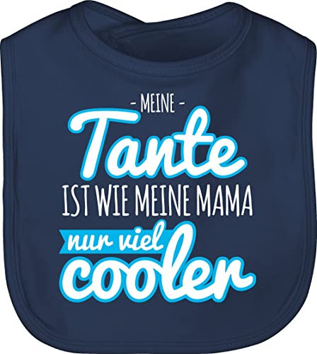 Baby Lätzchen - Meine Tante ist wie meine Mama nur viel cooler blau - Unisize - Navy Blau - aunt patin kinderlatz tantes auntie babylätze aunties coolste bibs teyze laetzchen godi schlabberlatz