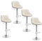 WOLTU 4er Set Barhocker Bistrohocker Tresenhocker Barstuhl Höhenverstellbar, Drehbar, Sitzfläche aus Kunstleder, verchromter Stahl Cremeweiß BH23cm-4