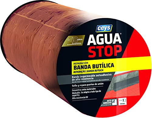 Ceys - Aguastop - Banda butílica - Impermeable autoadhesiva de alta resistencia - Sella y repara - 30 CM X 10 M