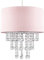 MiniSun | Modern Pink Ceiling Light Shade with Clear Acrylic Jewel Effect Droplets | Pendant Lights, Home Décor & Improvement Essential | 320mm Shade Width