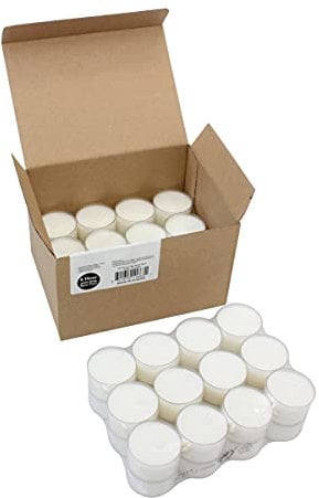 Stonebriar Lot de 48 bougies chauffe-plat non parfumées - Longue durée de combustion - Blanc - 8 heures