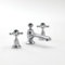 Milano Elizabeth Traditional 3 Tap-Hole Basin Mixer Tap Crosshead Handles - Chrome Black