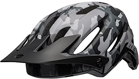 Bell 4Forty Solid CE Mountain Bike Helmet - Float Fit, Sweat Guide, Adjustable Visor, Full Hard Shell Protection, Ready for Trail Challenges, Color: Black Camo, Size: L