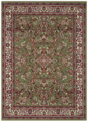 Hanse Home Design Kurzflor Wohnzimmerteppich Orient - Zabul Perser Look, Orientalischer Teppich für Esszimmer, Wohnzimmer, Schlafzimmer - Grün, 120x160 cm