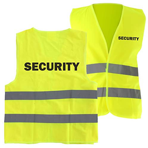 5 Stück Warnweste SECURITY Sicherheitsweste mit Druck auf Rücken und Brust