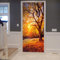 A.Monamour Türtapete Selbstklebend Türfolie Türposter 3D Herbst Buche Gefallen Goldgelb Blätter Natur Sonnenuntergang Vinyl Folie Türdeko Tapete Wandbild Türaufkleber Türtattoo 90 x 200 cm
