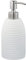 Relaxdays Seifenspender, 300 ml, nachfüllbar, Bad, WC, Küche, Flüssigseifenspender, Polyresin, Edelstahlpumpe, weiß, Harz