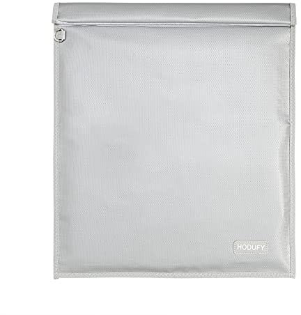 Hodufy Faraday Bag for Laptops (20 x 15 inches), Faraday Cage, Cell Phone Signal Jammer, Faraday Key Fob Protector, Fireproof & Water Resistant Bag, Anti-Theft Pouch, Anti-Hacking Case Blocker(Grey)