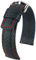 HIRSCH Uhren-Band Carbon L - modisches Premium-Lederband für Deine Armbanduhr - Schwarz - 22 mm