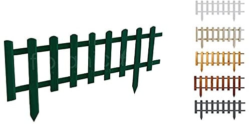 Floranica Staccionata in Legno per Giardino 40 cm x 100 cm Verde Recinzione decorativa da giardino Esterno Steccato in Legno di Pino impregnato Bordure per recinzioni