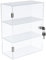DuvinDD Vitrine en Acrylique à 3 étagères avec Serrure et clés, Transparent pour comptoir de Collection, vitrine verrouillable, boîte de Rangement résistante à la poussière, livrée assemblée (30 x 15