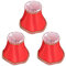 Tissting 3 Stück Hängelampe Lampenschirm Rot Kronleuchter E14 Nachttisch Lampenschirms Glühbirne TischKronleuchter Stoff Fass Gold Lace Edge für Tischlampe Wandleuchte Stehlampe