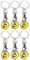 Craft 4 You Pack of 6 x Shopping Trolley Token UK Keyring £1 Coin Shape Pound Tokens Key Ring for Supermarkets Locker Gym (6 x Smiley Tongue)