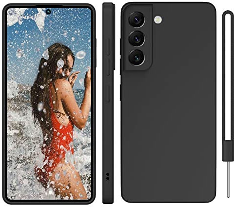 ORDA Hülle für Samsung Galaxy S21 FE Silikon Case, Hanyhülle für Samsung S21 FE Case Dünn Straight Edge, Kameraschutz und Bildschirmschutz, Kratzfeste Hülle für Galaxy S21 FE 2022 Matt Schwarz