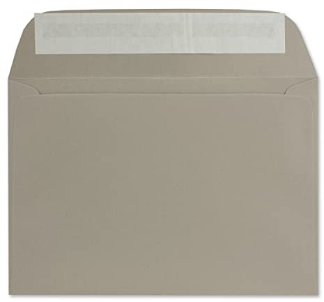 50 DIN C6 Brief-Umschläge Hell-Grau - 11,4 x 16,2 cm - 90 Gramm Haftklebung Standard Brief-Kuverts für Taufe & Einladungen von Ihrem Glüxx-Agent