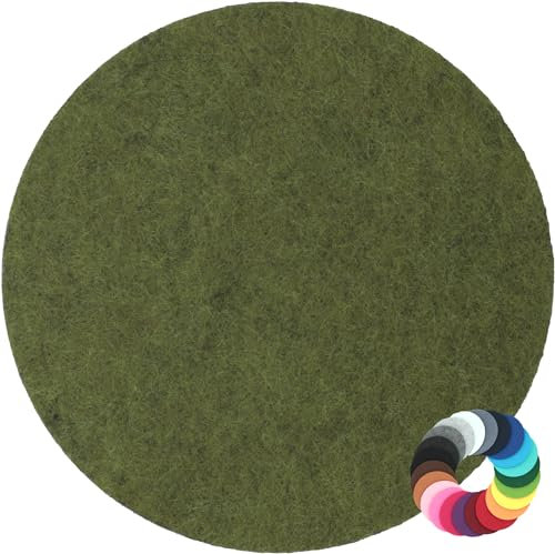 Rundes Platzset Filzuntersetzer in 35cm, grün meliert (HF031) für Gläser, Essen, Tischdeko