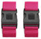 2 Stück / 4 Stück Gepäckgurte, verstellbare Koffergurte mit Namensschild, Reisezubehör für Koffer in leuchtenden Farben (2pcs Pink)
