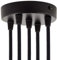 Baldachin für Texilkabel, Lampen Baldachin Metall. 1/2/3/5/7 Loch. Weiß, Schwarz, Chrom, Kupfer, Messing, Perlschwarz (5 Loch Schwarz)