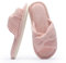 Chantomoo Pantofole da Donna in Memory Foam per la Casa Camera da Letto Bagno spa Matrimonio Viaggio Ospedale Open Toe Velluto a Coste Pantofole Antiscivolo Accoglienti Confortevoli,Rosa 35/36 EU