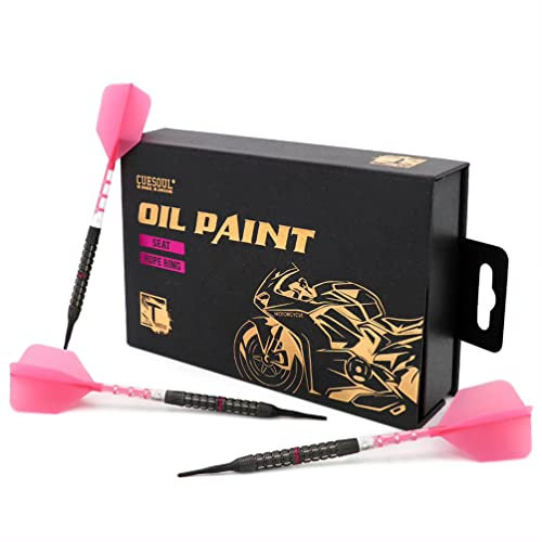 CUESOUL SEAT 21g Soft Tip 90% Tungsten Dart Set mit Ölfarbe und vereinheitlichendem ROST T19 Flight