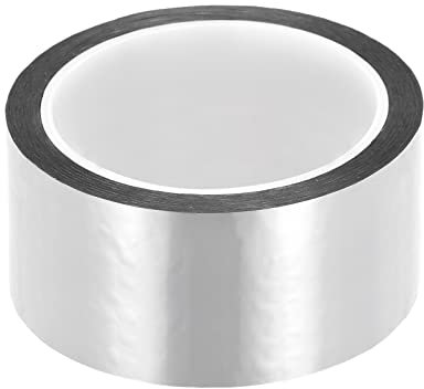 Rebower Métallisé Polyester Film Ruban Décoratif Ruban Adhésif Miroir Ruban, [pour Moulage Garniture DIY Graphique Art Fournitures] - 1.57 pouce x 55 Yards/Argent Ton /1 pcs