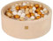 MEOWBABY Piscine à Balle pour bébé – Piscine à balles Douce en Velours 90x30cm avec 200 balles – Fosses a Boules pour Enfants, Écru